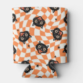 Retro Black Cat Oranje controlepatroon Blikjeskoeler (Achterkant)