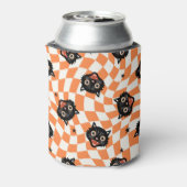 Retro Black Cat Oranje controlepatroon Blikjeskoeler (Blikje Achterkant)