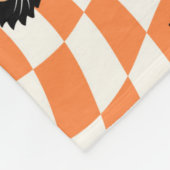 Retro Black Cat Oranje controlepatroon Fleece Deken (Hoek)