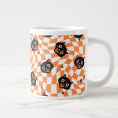 Retro Black Cat Oranje controlepatroon Grote Koffiekop (Rechts)