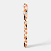 Retro Black Cat Oranje controlepatroon iPhone 15 Case (Linkerkant)