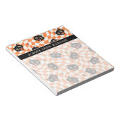 Retro Black Cat Oranje controlepatroon Notitieblok (Schuin)