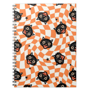 Retro Black Cat Oranje controlepatroon Notitieboek