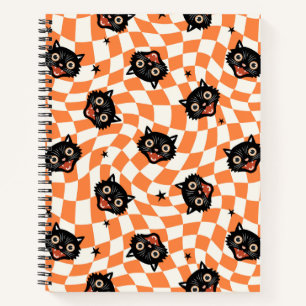Retro Black Cat Oranje controlepatroon Notitieboek