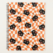 Retro Black Cat Oranje controlepatroon Planner (Voorkant)