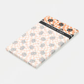 Retro Black Cat Oranje controlepatroon Post-it® Notes (Schuin)