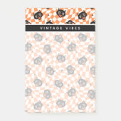 Retro Black Cat Oranje controlepatroon Post-it® Notes (Voorkant)