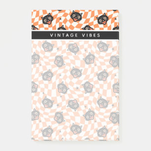 Retro Black Cat Oranje controlepatroon Post-it® Notes