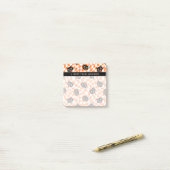 Retro Black Cat Oranje controlepatroon Post-it® Notes (Op bureau)