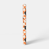 Retro Black Cat Oranje controlepatroon Samsung Galaxy Hoesje (Linkerkant)