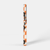 Retro Black Cat Oranje controlepatroon Samsung Galaxy Hoesje (Rechterkant)