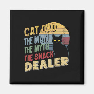 Retro Black Cat Papa Het Man De Mythe De Snack Dea Magneet