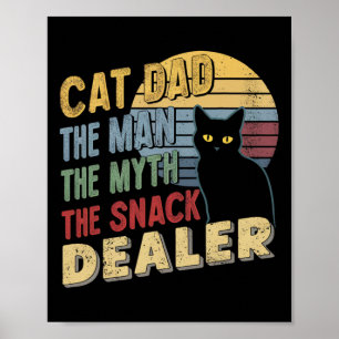 Retro Black Cat Papa Het Man De Mythe De Snack Dea Poster