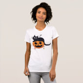 Retro Black Cat Pumpkin Shirt - Halloween voor dam (Voorkant volledig)