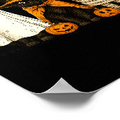 Retro Black Cat Witch Y Halloween Pumpkin Women Me Poster (Hoek)