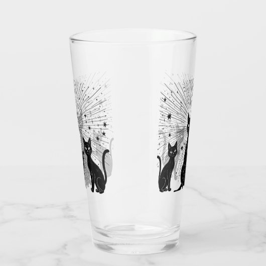 Retro Black Cats Atomic Starburst Mid Century Glas (Rechts)