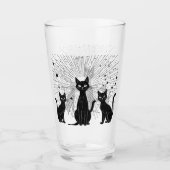 Retro Black Cats Atomic Starburst Mid Century Glas (Voorkant)