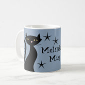 Retro Black Cats, bouwboom blauw Koffiemok (Voorkant links)