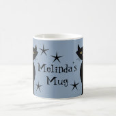 Retro Black Cats, bouwboom blauw Koffiemok (Center)