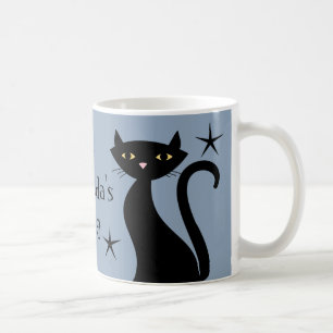 Retro Black Cats, bouwboom blauw Koffiemok