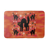 Retro Black Cats Fantasy met Starbursts op Sinaasa Badmat (Voorkant)