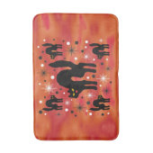 Retro Black Cats Fantasy met Starbursts op Sinaasa Badmat (Voorkant Verticaal)