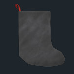 Retro Black Chalkboard textuur Kleine Kerstsok<br><div class="desc">Chalkboard print stocking! Dit kunstwerk heeft de blik en de textuur van een oud stijlzwart karton dat vaak is geschreven,  gewist en gewassen. Het verdwijnt uit aan zeer donker bij de randen voor een vignetblik. Deze eenvoudige achtergrondillustratie is het perfecte startpunt voor uw aangepaste ontwerp.</div>