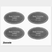 Retro Black Chalkboard Uw ovaal label (Vel)