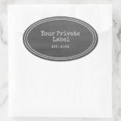 Retro Black Chalkboard Uw ovaal label (Tas)