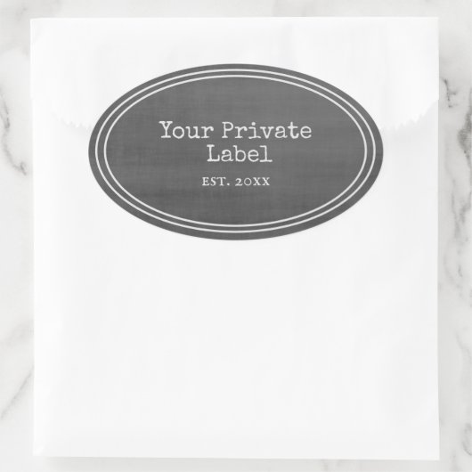 Retro Black Chalkboard Uw ovaal label (Tas)