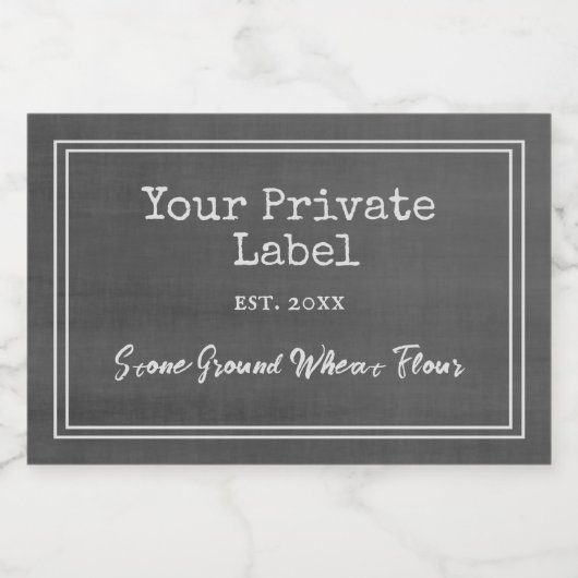 Retro Black Chalkboard Uw privé-voedseletiket Voedselcontainer Etiket (Enkel label)