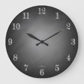 Retro Black Chalkboard Vignette Grote Klok (Voorkant)