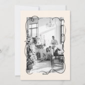 Retro Black Cream Hand getrokken Foto Vrolijk Kers Feestdagenkaart (Achterkant)