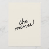 Retro Black Cream Helder Modern Trendy Bruiloft Menu (Achterkant)