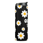 Retro Black Daisy 70's Hippie Custom Name Thermosbeker (Gedraaid links)