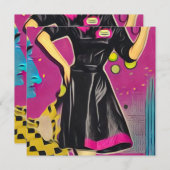 Retro Black Dress Waitress Kaart (Voorkant / Achterkant)