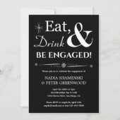 Retro Black Eat Drink worden verloofd verlovingsfe Kaart (Voorkant)