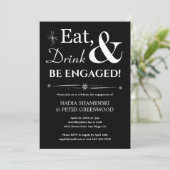 Retro Black Eat Drink worden verloofd verlovingsfe Kaart (Staand voorkant)