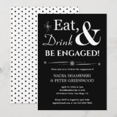 Retro Black Eat Drink worden verloofd verlovingsfe Kaart (Voorkant / Achterkant)