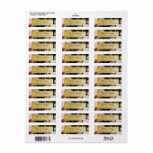 Retro Black en Gold Beauful Floral Etiket (Full Sheet)