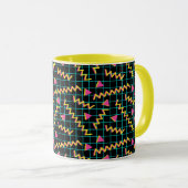 Retro Black en Neon Doodle Pattern van 80/90 Mok (Voorkant rechts)