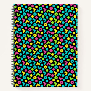 Retro Black en Neon Pattern van 80/90 Notitieboek