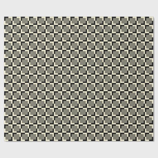 Retro Black en Tan Pattern Cadeaupapier (Vlak)