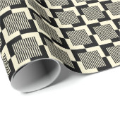 Retro Black en Tan Pattern Cadeaupapier (Rol Hoek)