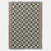 Retro Black en Tan Pattern Deken (Voorkant Verticaal)
