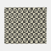 Retro Black en Tan Pattern Fleece Deken (Voorkant (Horizontaal))