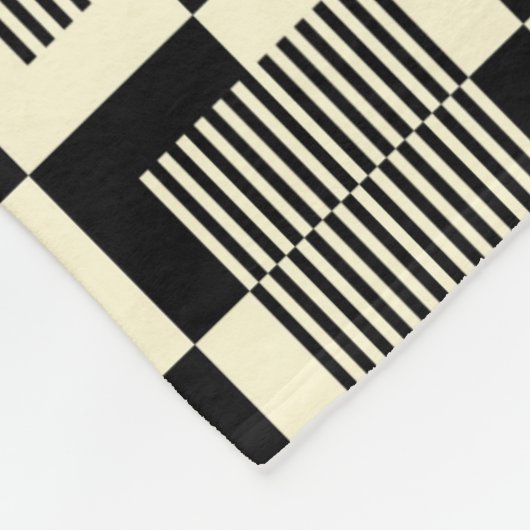 Retro Black en Tan Pattern Fleece Deken (Hoek)