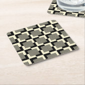 Retro Black en Tan Pattern Kartonnen Onderzetters (Schuin)