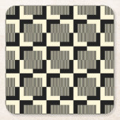 Retro Black en Tan Pattern Kartonnen Onderzetters (Voorkant)