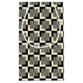 Retro Black en Tan Pattern Klein Cadeauzakje (Achterkant)